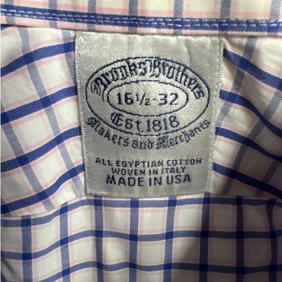 Brooks Brothers Mens Bottom Down Shirt All Egyptian Cotton Made In USA Size 16.5 - Picture 4 of 5